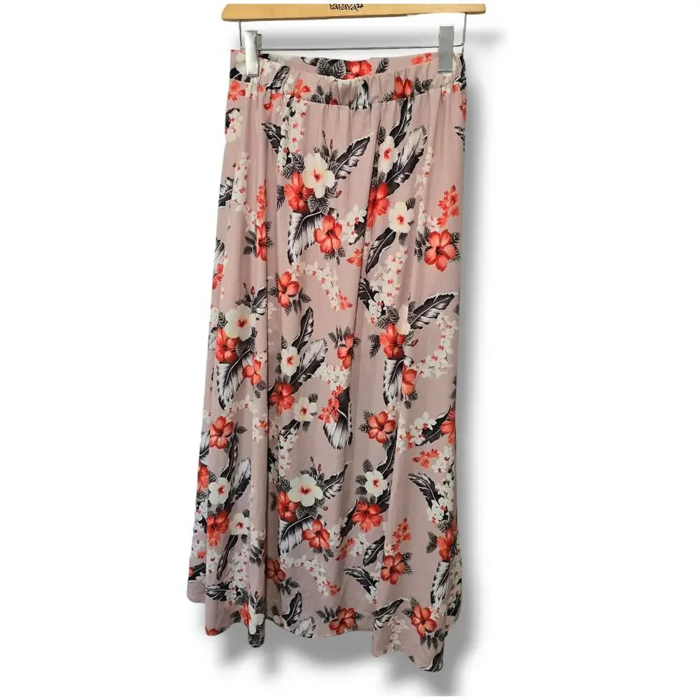SHEIN Women's pink floral fly-away lined maxi skirt - small - Picture 7 of 11